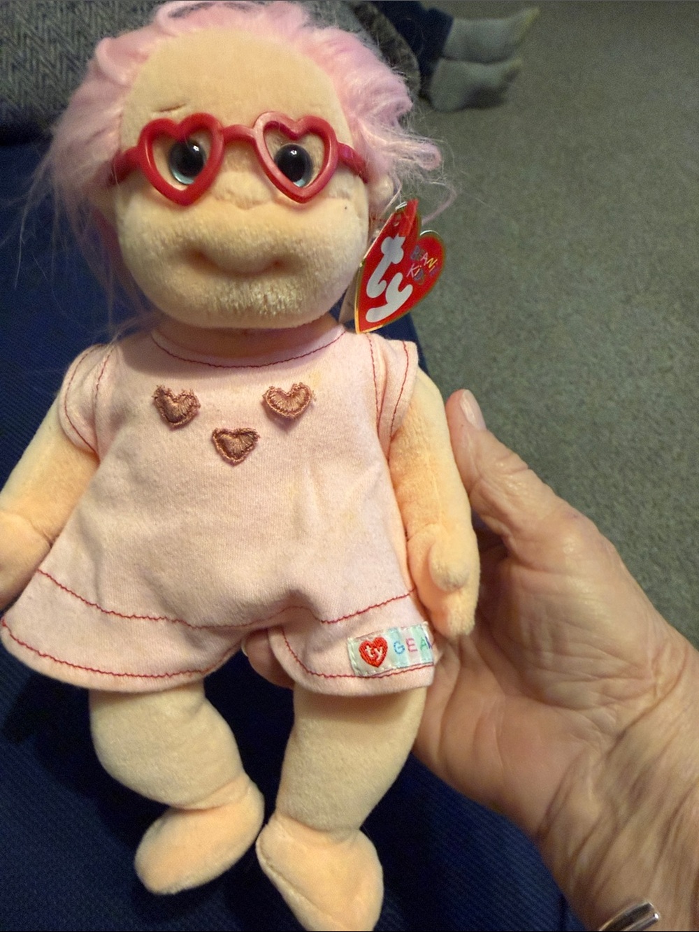 Ty Pink Plush Doll with Heart Glasses
